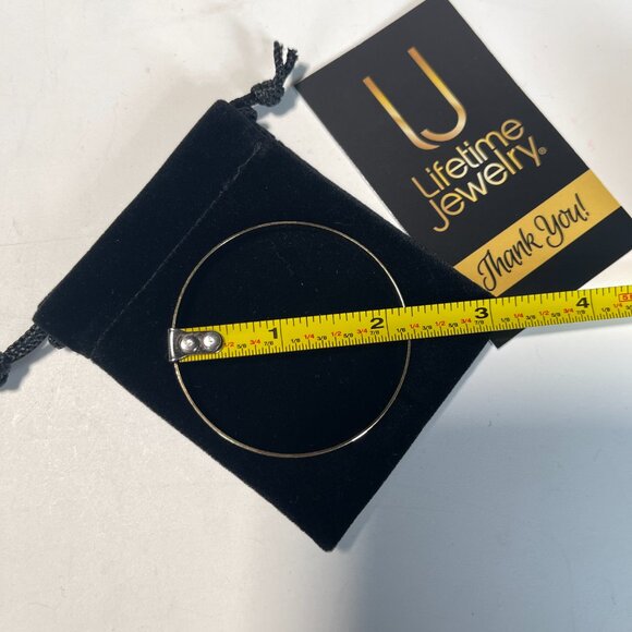 NEW Lifetime Jewelry Gold Plated Bangle Bracelet with Decorative Engravings - Picture 2 of 6